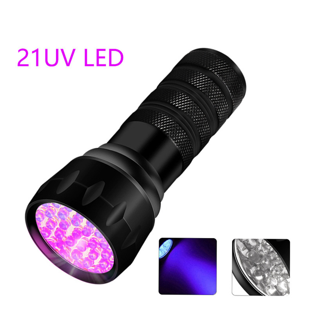 TAIKOO 21LED UV Torch Flash Light Black Light UV Flashlight for Dogs Urine Detector for Dry Stains and Scorpion Hunting