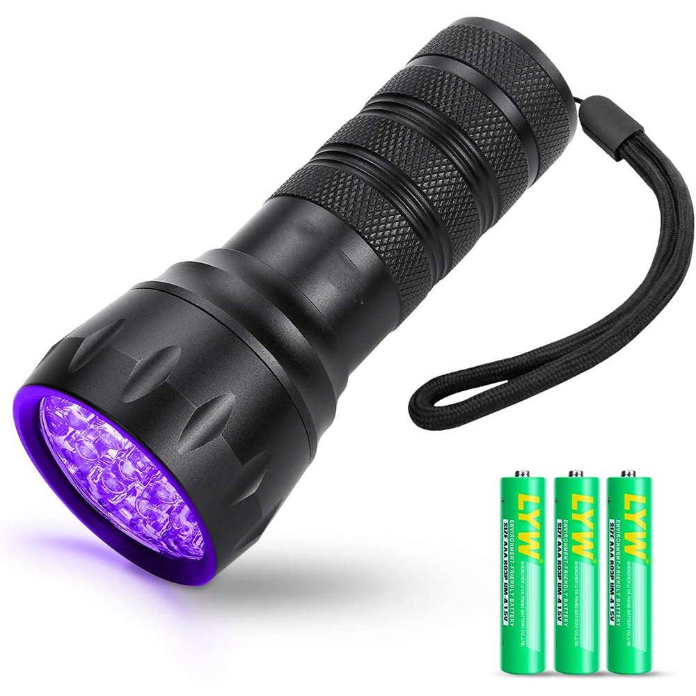 TAIKOO 21LED UV Torch Flash Light Black Light UV Flashlight for Dogs Urine Detector for Dry Stains and Scorpion Hunting