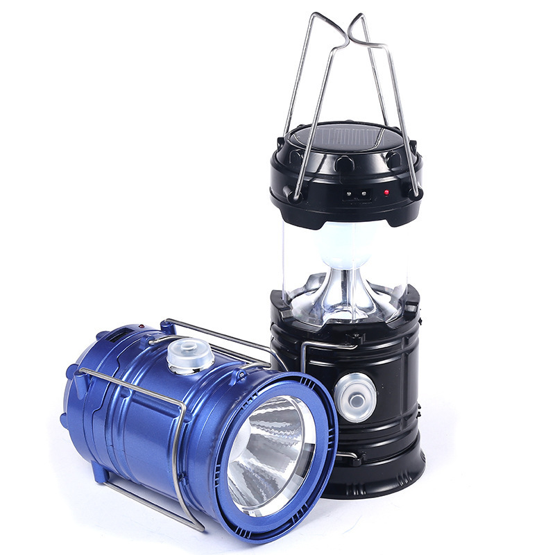 TAIKOO Solar Charging Plastic Outdoor Portable Telescopic USB Rechargeable Solar Folding Led Camping Lantern Light