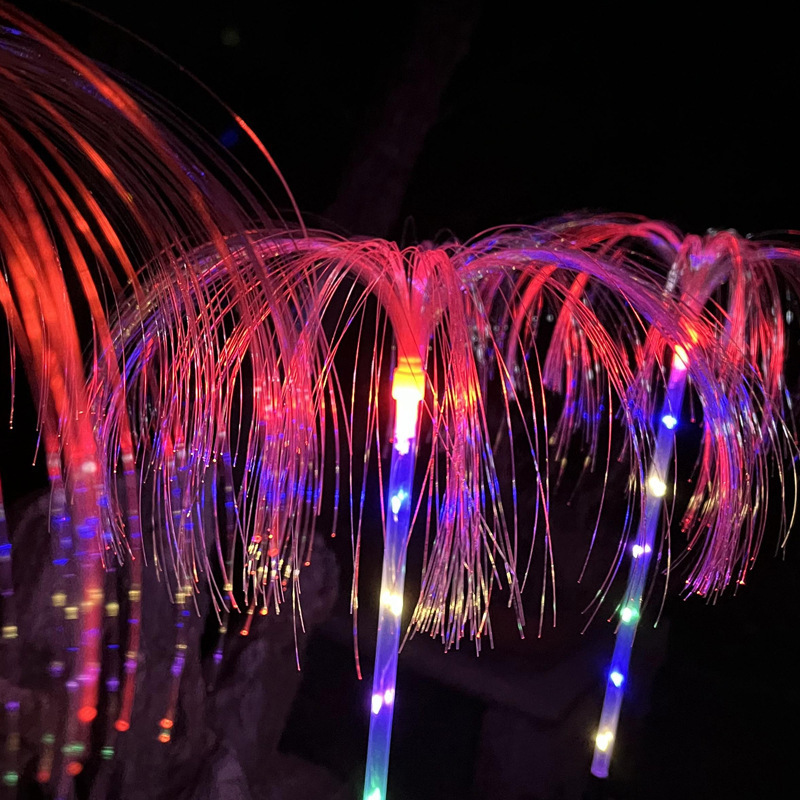 Solar waterproof fiber optic jellyfish led lights plug-in lawn garden decorative lights