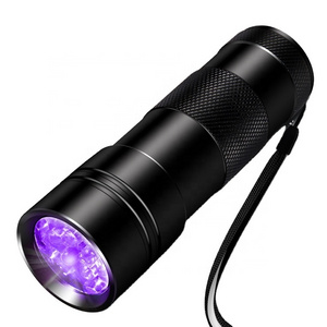 Taikoo 12 Led powerfull ultraviolet black light torch portable aluminum alloy 395nm detectors uv led flashlight 365nm