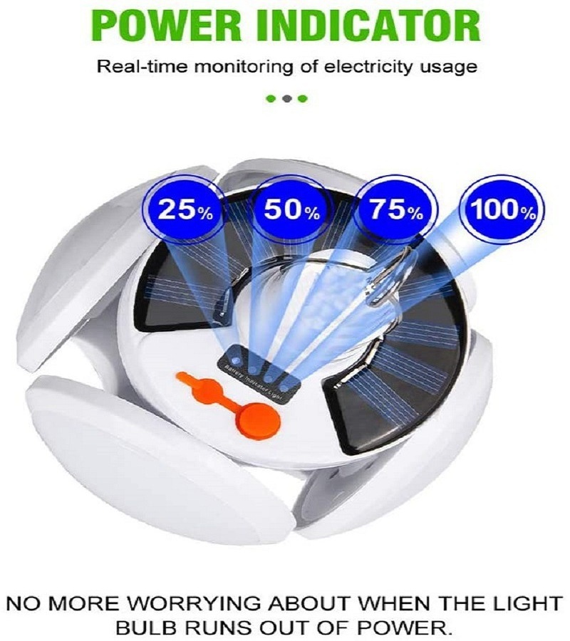 Hot Sale Portable Outdoor Tent Camping Lamps USB Solar Rechargeable Waterproof Dimming Solar Football Foldable LED Camping Light