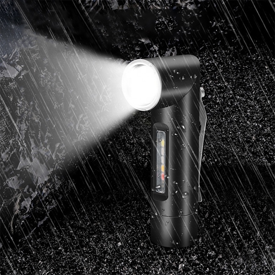 Taikoo mini usb 90 degree tactical emergency hotel cool led ultra high lumen power bank rechargeable flashlight torches