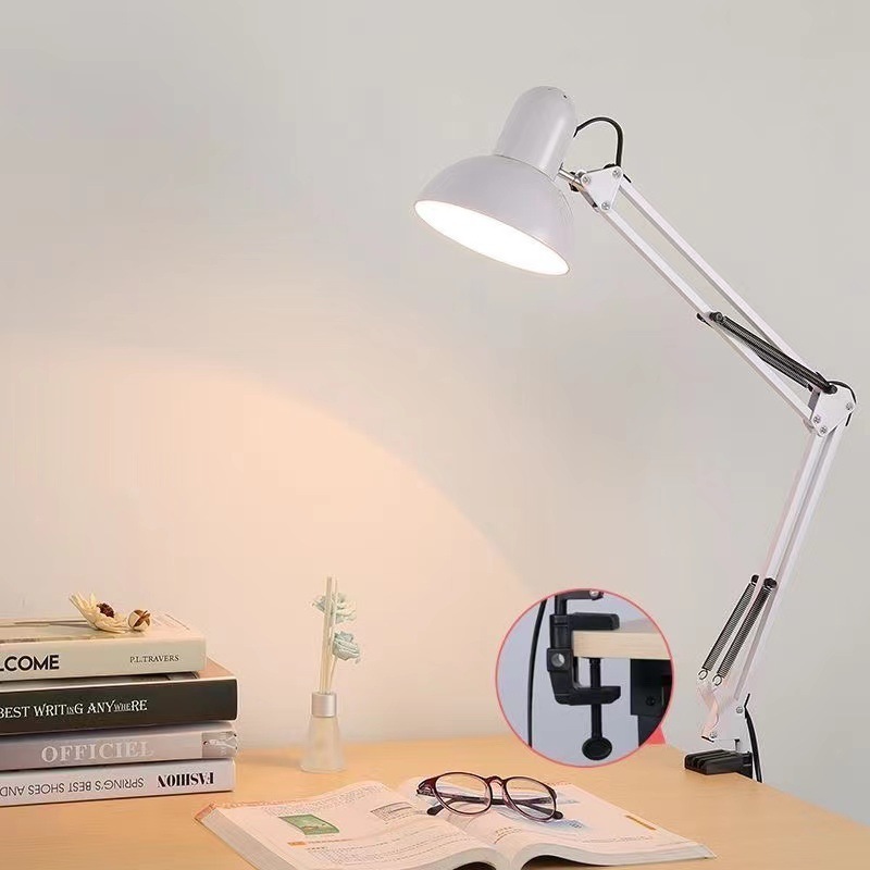 TAIKOO  Modern Adjustable Swing Arm Clamp Led Table Lamp E27 Decorative Desk Lamp For Study Work And Reading