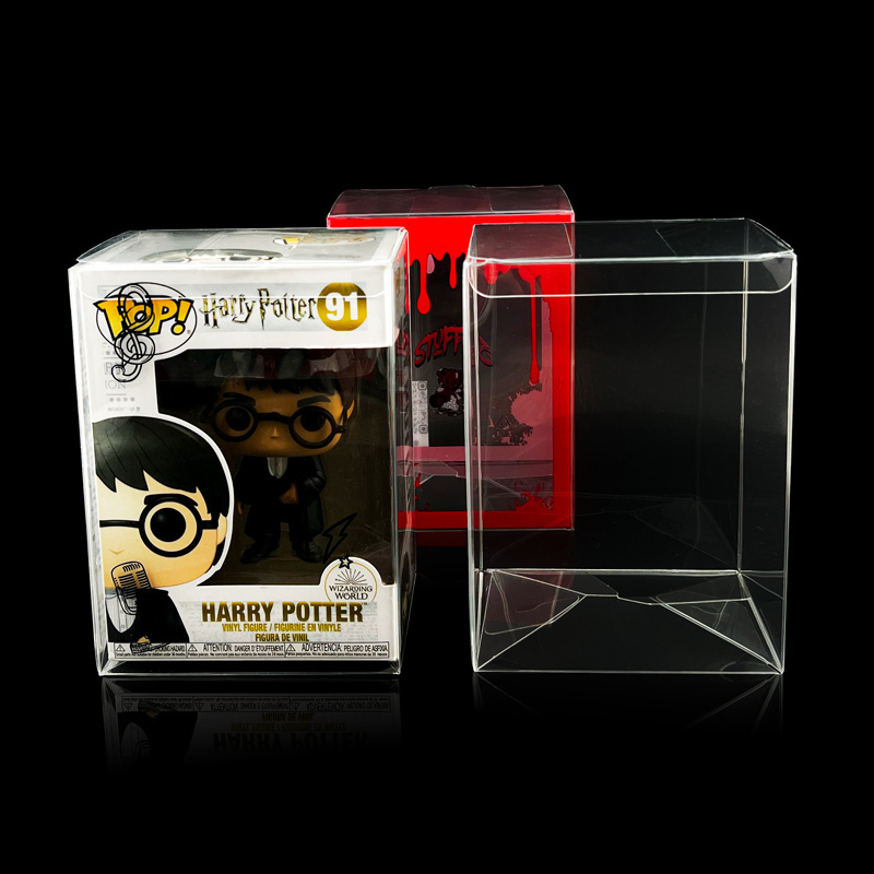 Auto Lock PET Funko Pop Box Protector 0.35mm 0.5mm Plastic Packaging Box With Soft Crease Film Covering