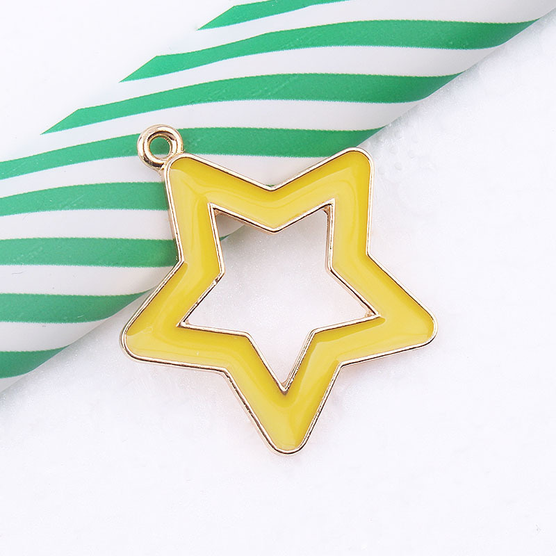 100Pcs Korean Pop Alloy Sugar Pie Charms For Jewelry Making Keychain Necklace Earring DIY Star Round triangle umbrella shape