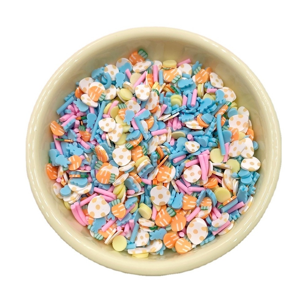 500gram Mixed Rabbit Egg Polymer Slice Hot Clay Sprinkles Colorful for Crafts Making DIY Slime Filling Accessories Nails Art