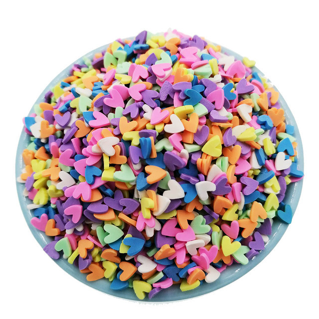 1KG Mixed 5MM Miniature Polymer Clay Fruits Heart Star Slices Fake Sprinkles for Slime and Nail Art Bag DIY Kids Collectible