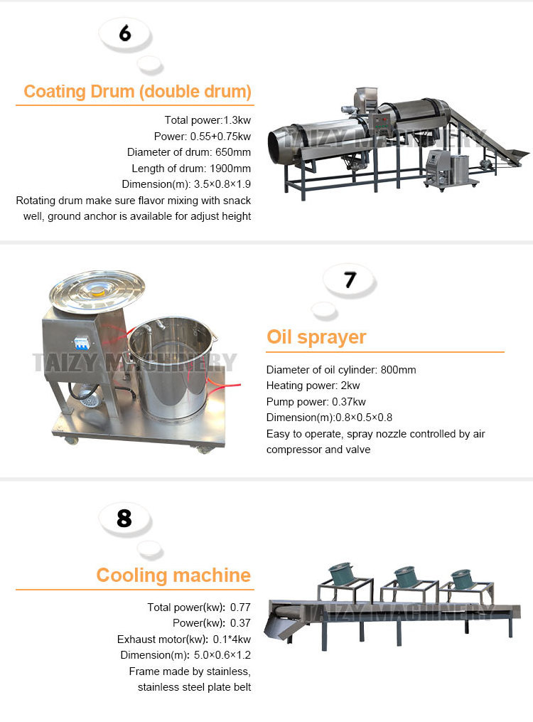 Stainless steel breakfast cereal corn flakes corn puff making machines rice extruder maize puffed rice puffing machine