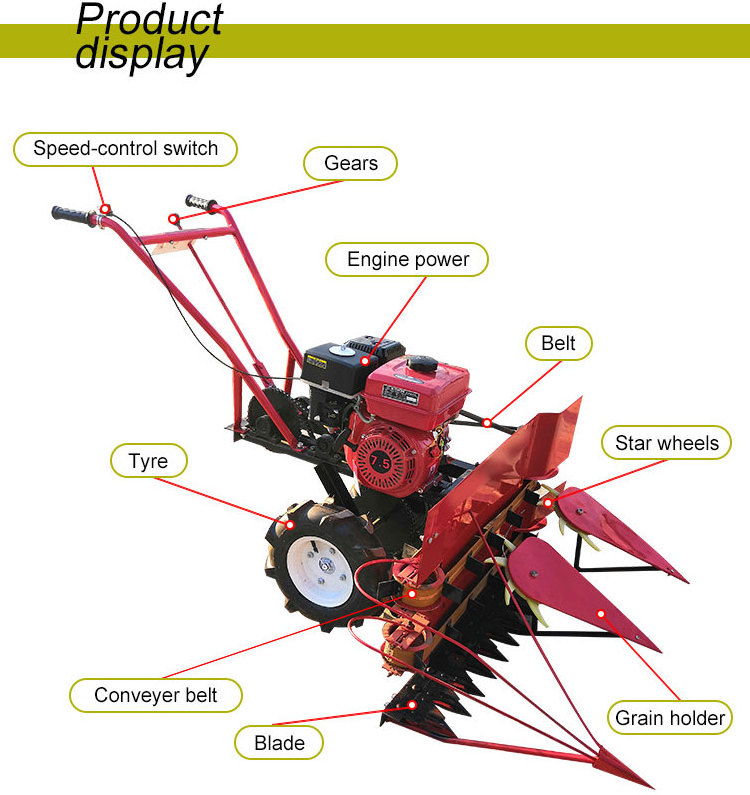 new brand agricultural machinery wheat reaper binder machine/rice reaper/