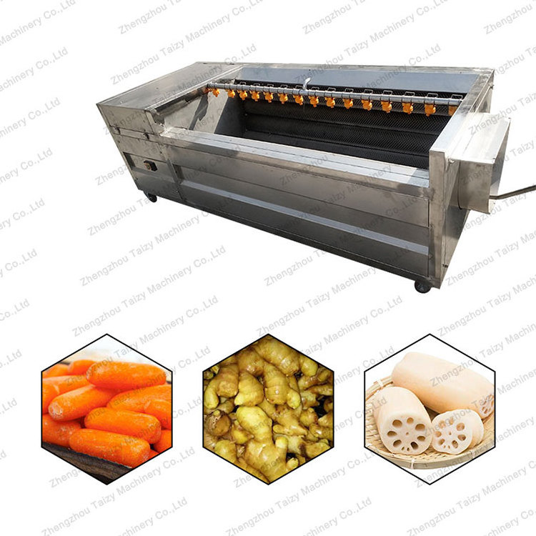 Carrots Brushing Washer / Brush Potatoes Cleaning Washing Machine