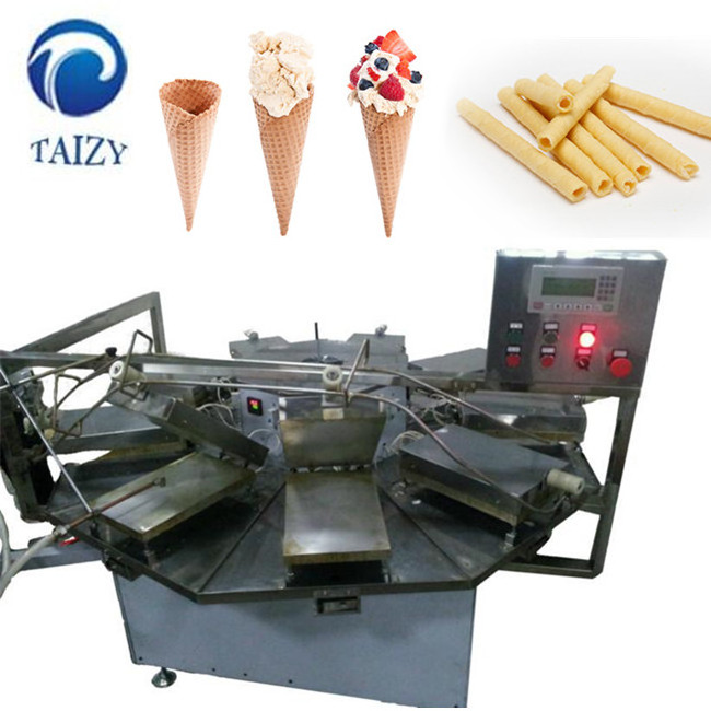 Ice cream cone making machine Rolled sugar cone baking machine Wafer egg roll machine.