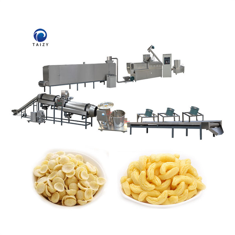 Corn Flakes Breakfast Cereals Processing Machine Puffed Corn Snacks Making Machine