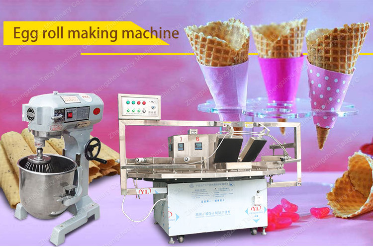 Ice cream cone making machine Rolled sugar cone baking machine Wafer egg roll machine.