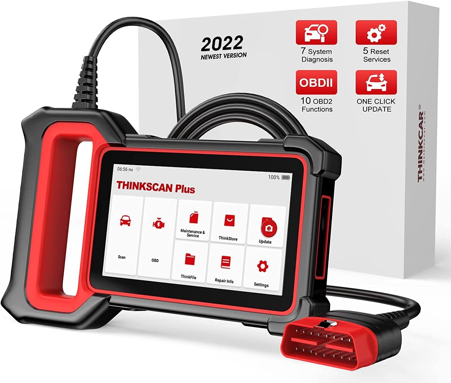 ThinkCar ThinkScan Plus S7 OBD2 Car Diagnostic Tools Scanner with 5 Reset Functions