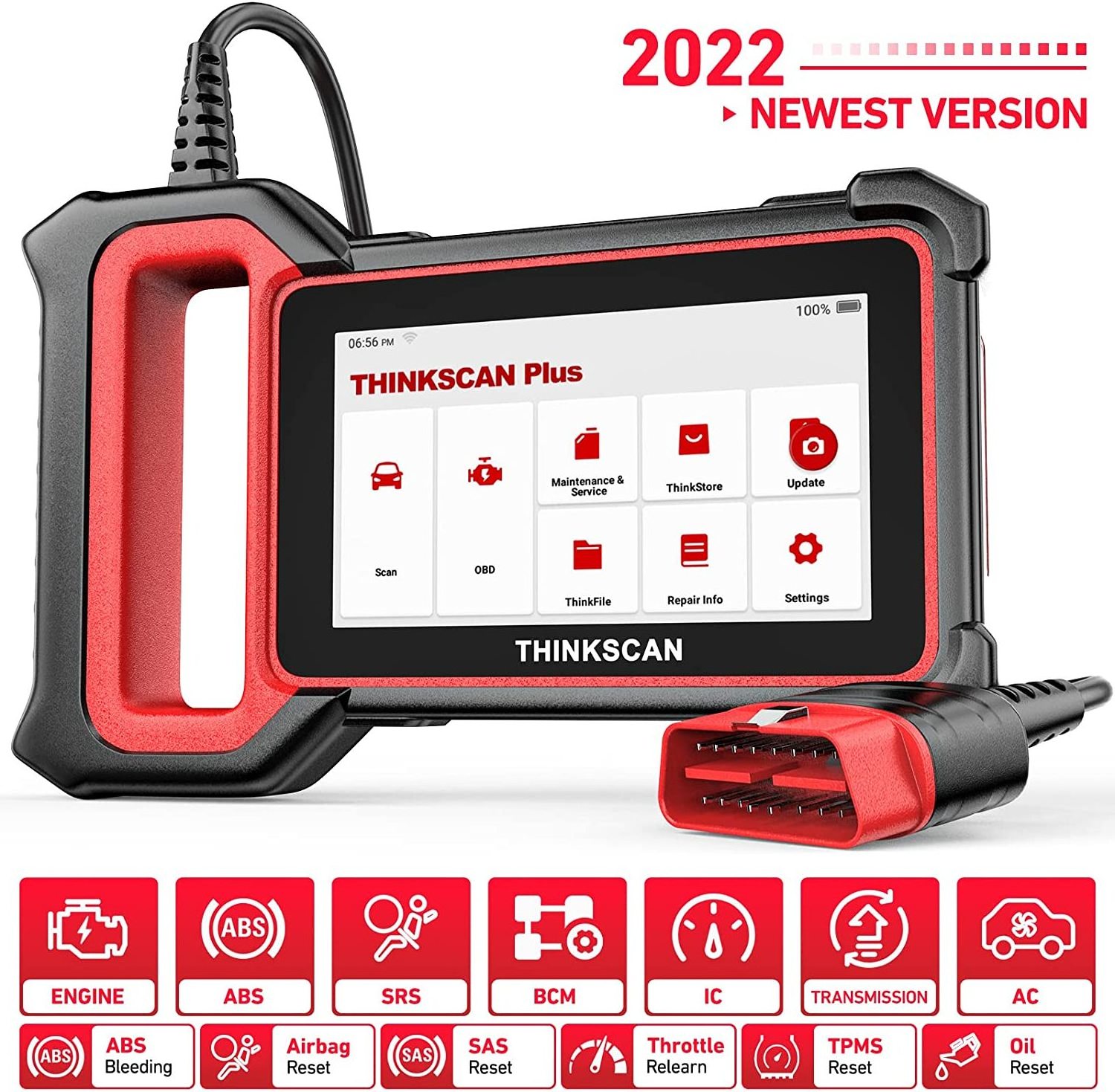 ThinkCar ThinkScan Plus S7 OBD2 Car Diagnostic Tools Scanner with 5 Reset Functions