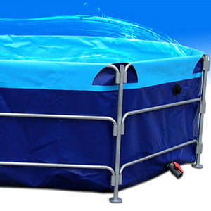 Durable Foldable Square commercial large farming pvc tarpaulin pond foldable fish tank for sales