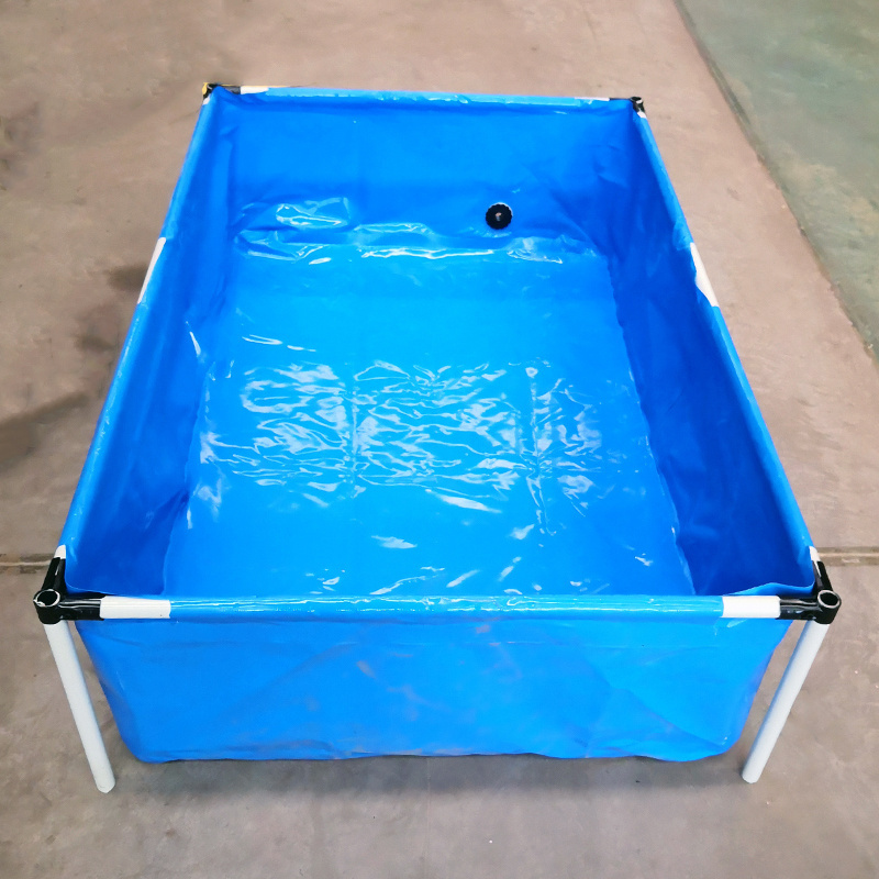 Durable Foldable Square commercial large farming pvc tarpaulin pond foldable fish tank for sales