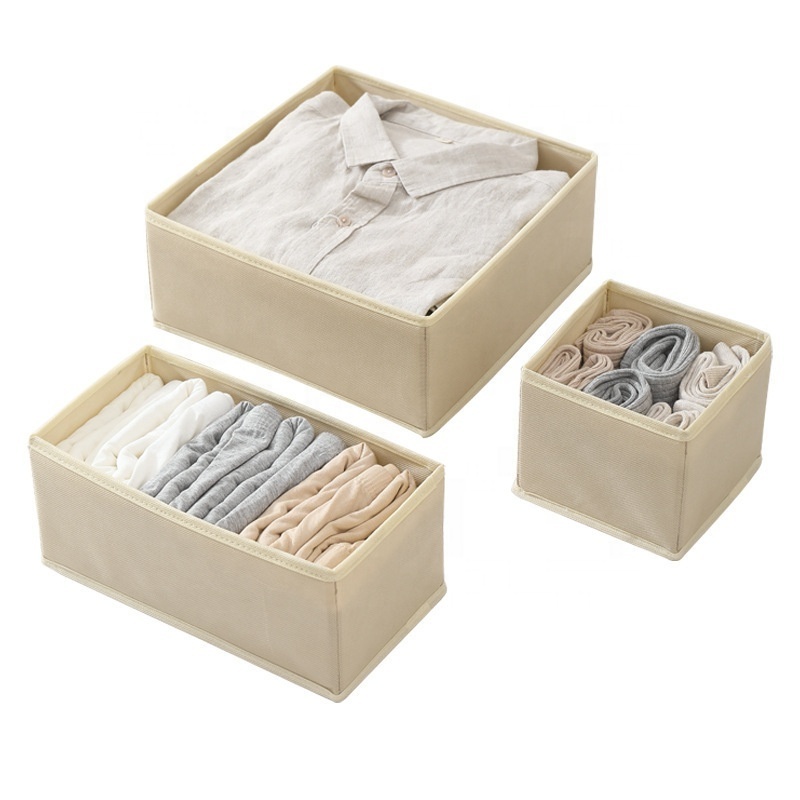 wholesale custom good price clothing collapsible laundry storage box organizer foldable drawer socks underwear bra box storage