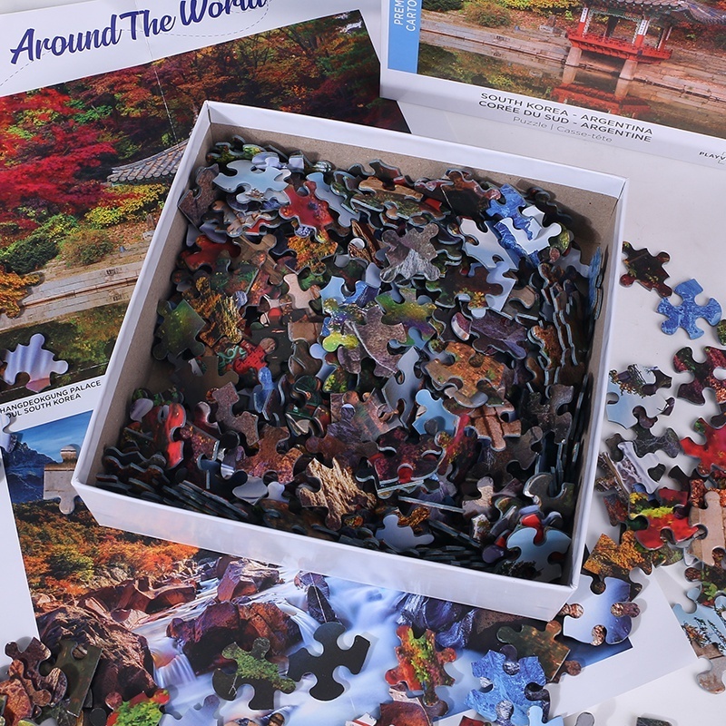 custom 300 pieces Large piece unique Paper Jigsaw Puzzle For Adult