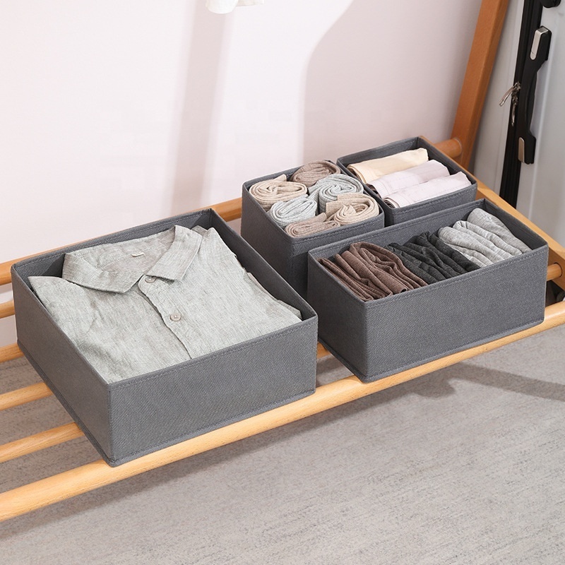 wholesale custom good price clothing collapsible laundry storage box organizer foldable drawer socks underwear bra box storage