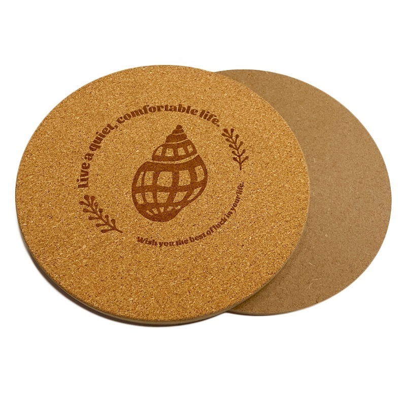 Custom Cork Placemat Natural Heat Resistant Reusable Mdf Round Pot Mat Wood Placemats Pads for Dining Table