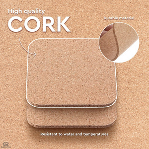 Square Cork  Cork Plant Coasters Pot Trivets Natural Bar Coasters Kitchen Pads  for Table  Cork Coasters for Drinks Absorbent