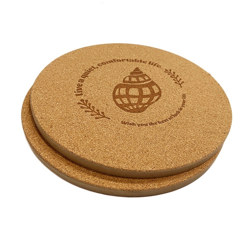 Custom Cork Placemat Natural Heat Resistant Reusable Mdf Round Pot Mat Wood Placemats Pads for Dining Table