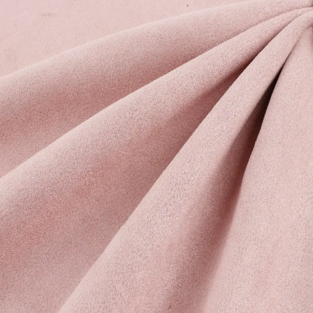 Hot Sale Pink Faux Leather Microfiber Suede Upholstery Fabric Supplier For Garment And Car