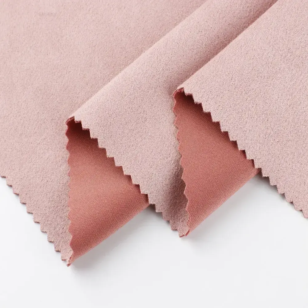 Hot Sale Pink Faux Leather Microfiber Suede Upholstery Fabric Supplier For Garment And Car