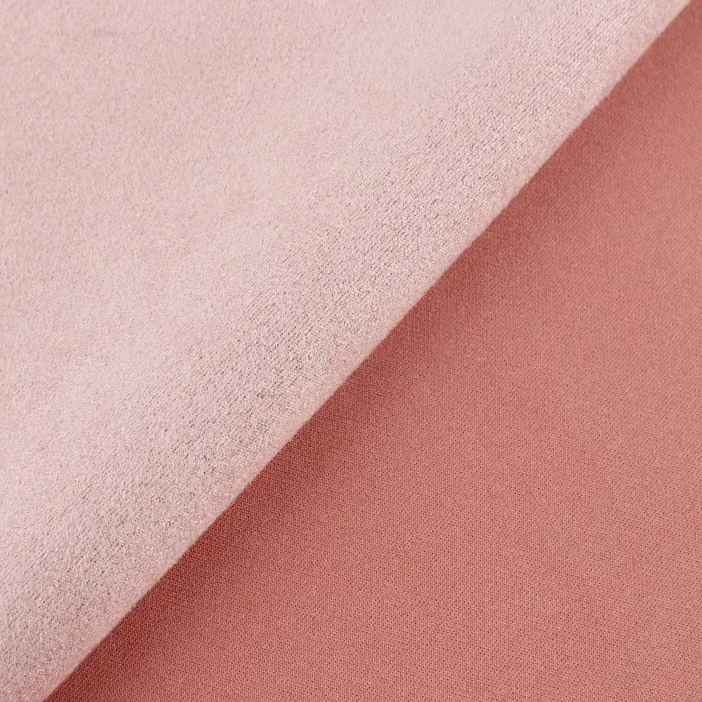 Hot Sale Pink Faux Leather Microfiber Suede Upholstery Fabric Supplier For Garment And Car