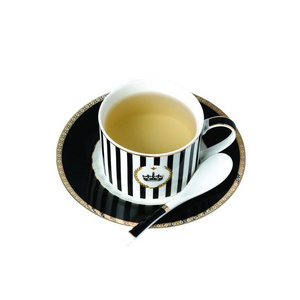 Popular Modern Ins style bone china tea cup and saucer with spoon porcelain cups ceramic coffee cups tea set