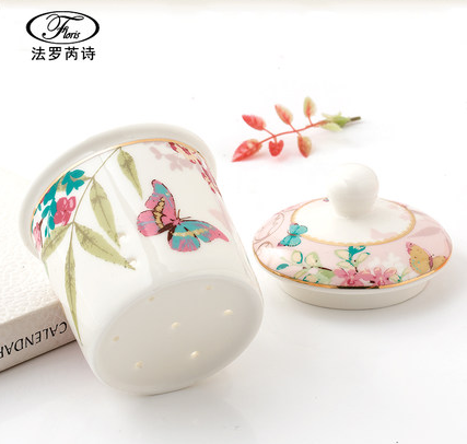 Modern good selling fine romantic floral teapot with glass teapot and warmer filter teapot