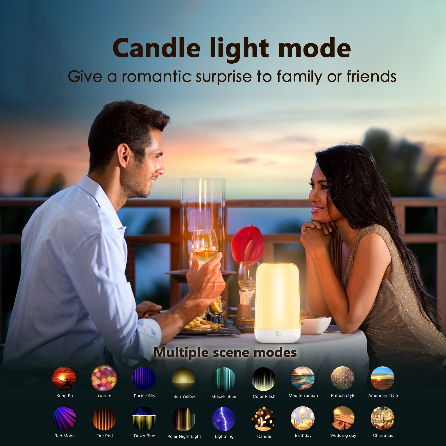 Best Selling Led Beside Table Light RGB Moon Lamps LED Wireless Battery Powered Portable Motion Sensing Nightlight