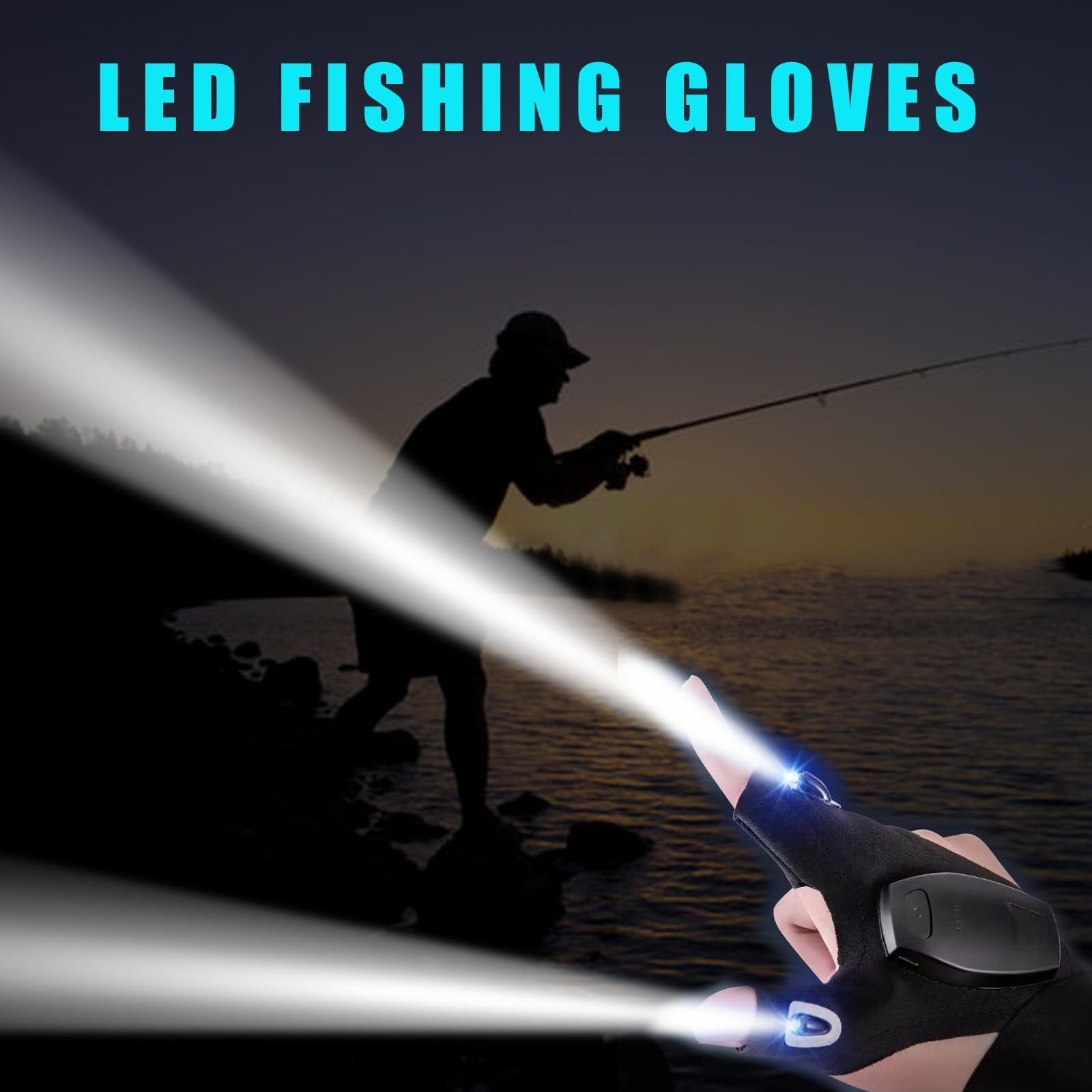 Rechargeable Flashlight Gloves Outdoor Night Fishing Gloves Adults Work Repair Camping Cool Tools Gadgets