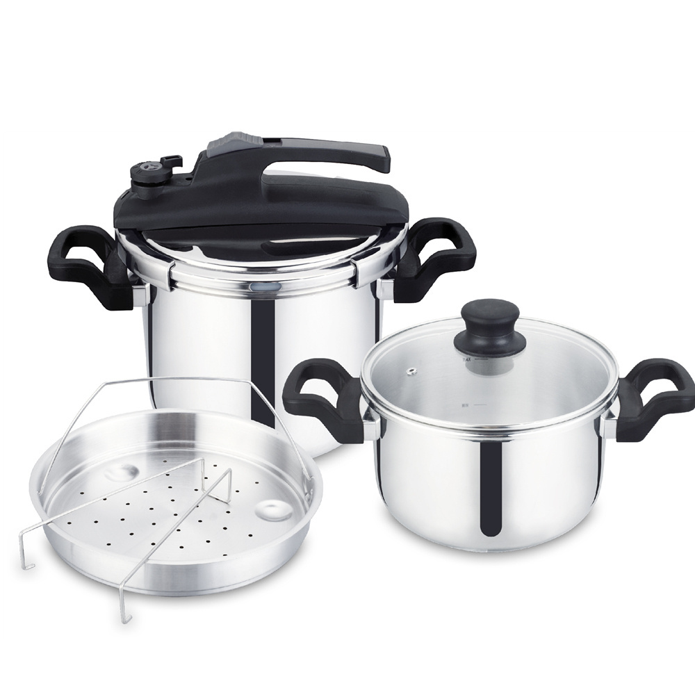 Hot sale & high quality stainless steel pressure cooker set 4+6L/5+7l wholesale online OEM service