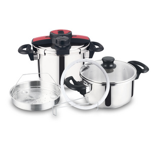 high quality stainless steel pressure cooker set 4+6L/5+7l wholesale online OEM service