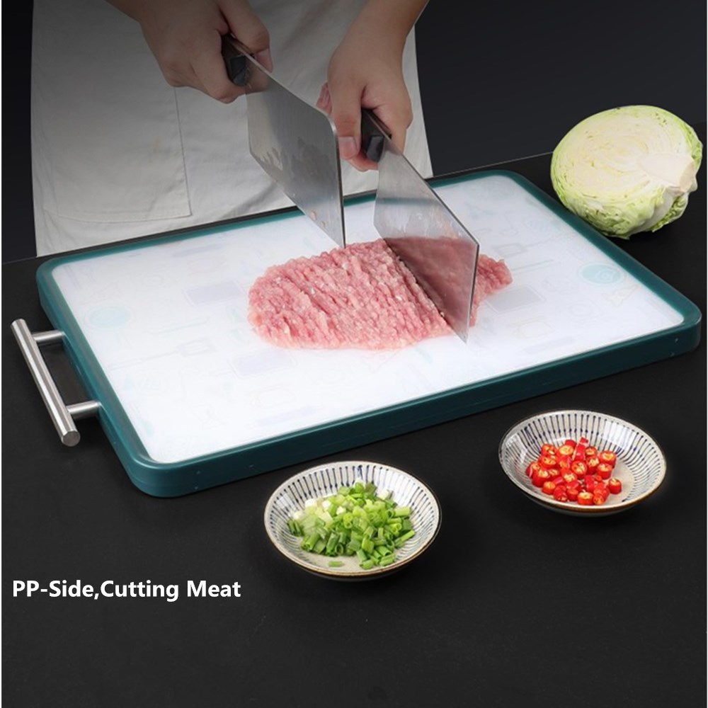 Trade Assurance Supplier One-sided Embossed Cutting Board with Stainless Steel Handle