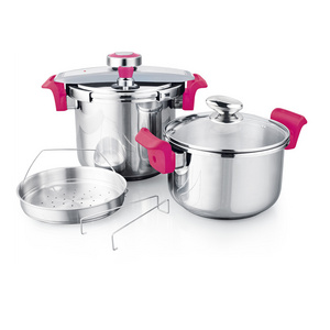 New DSQ Red modle   Mechanical opening and closing ,5+7 Germany Stainless steel Pressure Cooker