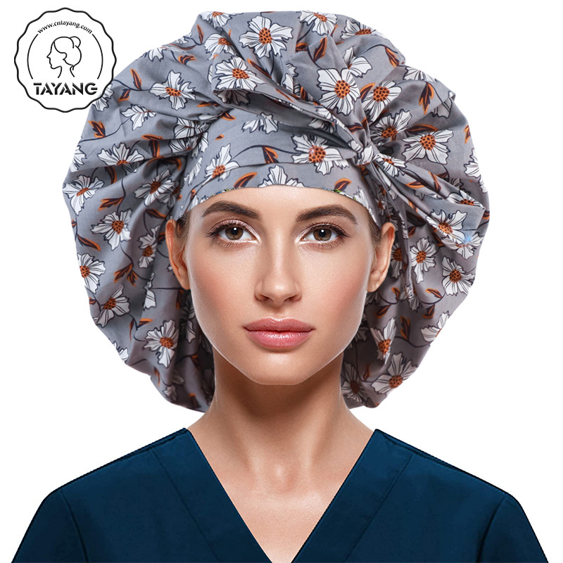 New Design African Print Cotton Double Sided Premium Satin Lined Designer Round Women Hair Bonnets