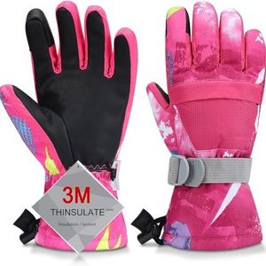 Custom Logo -40F Outdoor Winter Waterproof Cowhide Leather Thinsulate Lined Ski Gloves Wholesale Gloves For Men Women