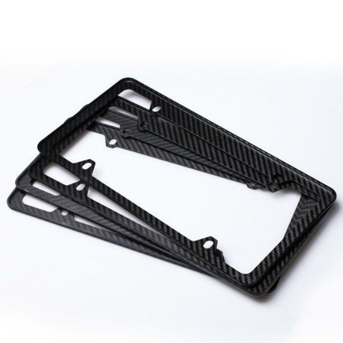 T-carbon Black Carbon Fiber Car License Plate Frame Tag Cover For USA Version Can be Customized LOGO