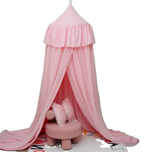 pink princess kids canopy for baby bed double layer