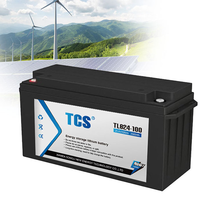 Tcs Gel Deep Cycle Solar Lithium Ion Batterie Bms Compact Cell 24v 100ah Lifepo4 Battery Pack