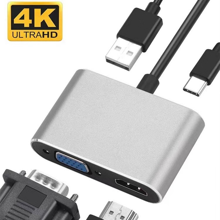 USB 3.0 cable to HD-Ml & VGA HDTV Adapter  HDM*I 1080P VGA Adapter with USB 3.0 100W PD Charging Port