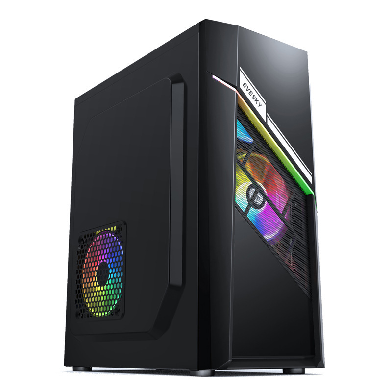 2024 stock available ATX PC Case HD USB3.0 Tempered Glass Computer Case & Towers Server Chassis Gaming Tempered Casing Black