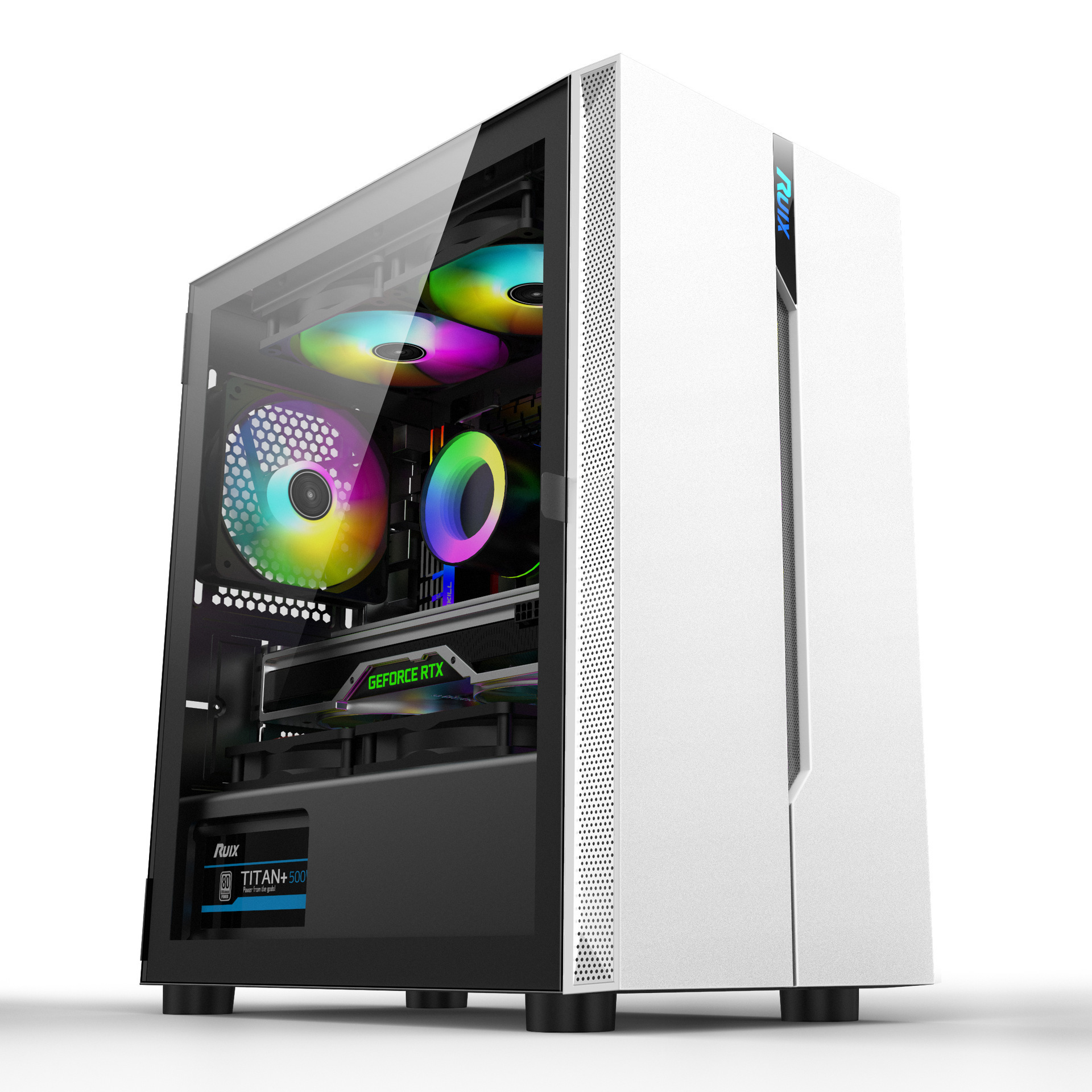 2023 best selling Hot selling Entry level ATX MATX ITX pc case with rgb fans White color gaming comput case