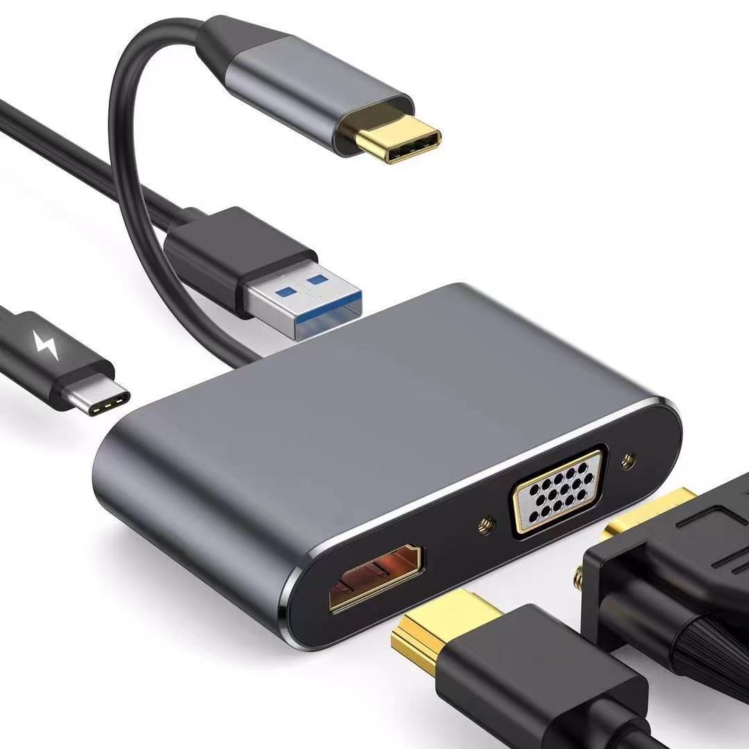 USB 3.0 cable to HD-Ml & VGA HDTV Adapter  HDM*I 1080P VGA Adapter with USB 3.0 100W PD Charging Port