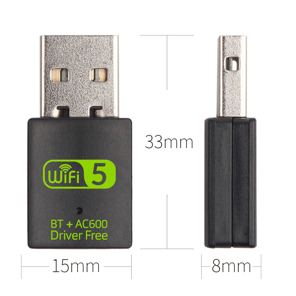 4.2 600Mbps Usb Wifi Receiver Dongle For Desktop Laptop Pc  BT 4.2 Wifi Adapter For Pc Laptop Desktop