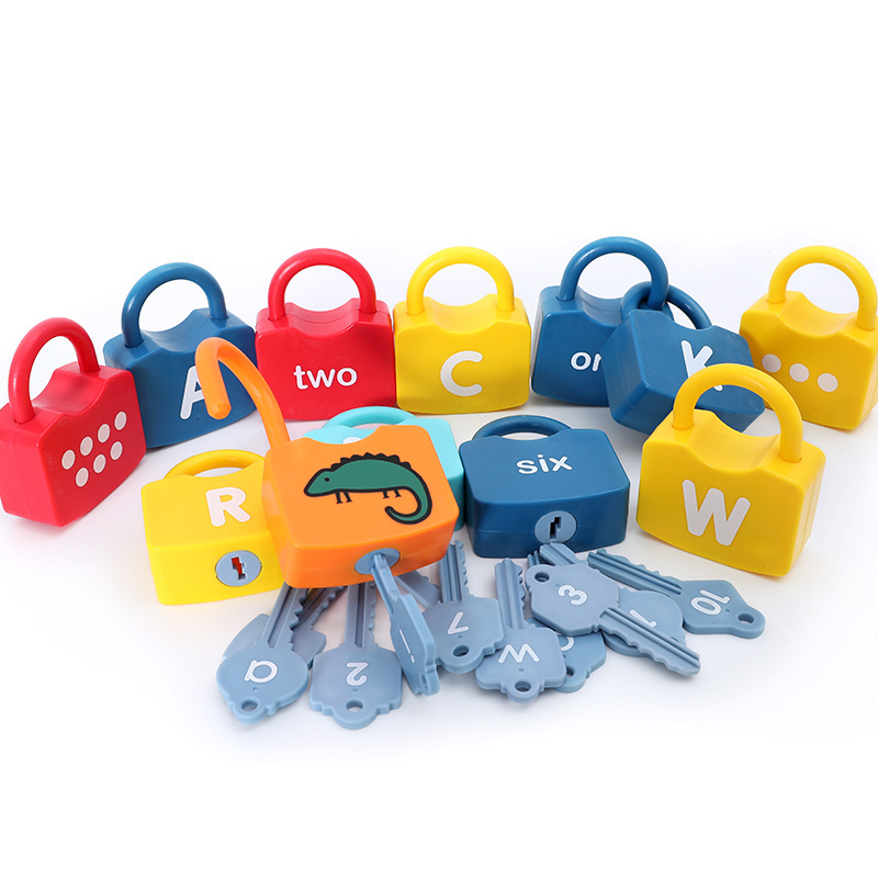 Children's Montessori learning lock toy digital alphabet lock with key to unlock children's educational toys